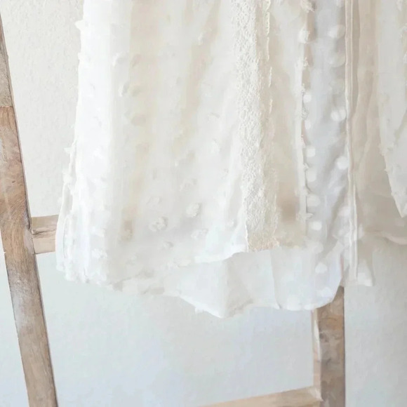 NWT! MAURICES SHEER CREAM WHITE SWISS DOT LACE MESH KIMONO SZ M - Picture 4 of 10